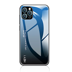Silikon Schutzhülle Rahmen Tasche Hülle Spiegel Farbverlauf Regenbogen für Apple iPhone 14 Pro Max Blau