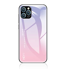 Silikon Schutzhülle Rahmen Tasche Hülle Spiegel Farbverlauf Regenbogen für Apple iPhone 14 Pro Max Rosa