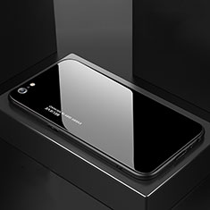 Silikon Schutzhülle Rahmen Tasche Hülle Spiegel Farbverlauf Regenbogen für Apple iPhone 6 Plus Schwarz