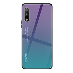 Silikon Schutzhülle Rahmen Tasche Hülle Spiegel Farbverlauf Regenbogen für Huawei Honor 9X Violett