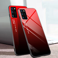 Silikon Schutzhülle Rahmen Tasche Hülle Spiegel Farbverlauf Regenbogen für Huawei Honor V30 Pro 5G Rot