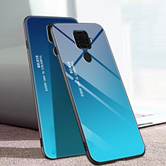 Silikon Schutzhülle Rahmen Tasche Hülle Spiegel Farbverlauf Regenbogen für Huawei Nova 5z Blau