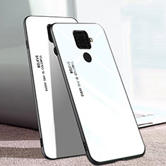 Silikon Schutzhülle Rahmen Tasche Hülle Spiegel Farbverlauf Regenbogen für Huawei Nova 5z Weiß
