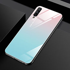 Silikon Schutzhülle Rahmen Tasche Hülle Spiegel Farbverlauf Regenbogen für Huawei P Smart Pro (2019) Cyan