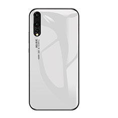 Silikon Schutzhülle Rahmen Tasche Hülle Spiegel Farbverlauf Regenbogen für Huawei P20 Pro Weiß