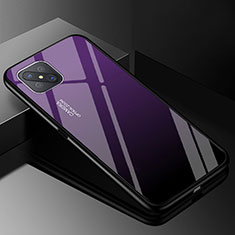 Silikon Schutzhülle Rahmen Tasche Hülle Spiegel Farbverlauf Regenbogen für Oppo A92s 5G Violett