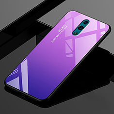 Silikon Schutzhülle Rahmen Tasche Hülle Spiegel Farbverlauf Regenbogen für Oppo K3 Violett