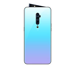 Silikon Schutzhülle Rahmen Tasche Hülle Spiegel Farbverlauf Regenbogen für Oppo Reno 10X Zoom Cyan