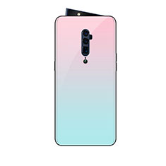 Silikon Schutzhülle Rahmen Tasche Hülle Spiegel Farbverlauf Regenbogen für Oppo Reno 10X Zoom Rosa