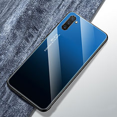 Silikon Schutzhülle Rahmen Tasche Hülle Spiegel Farbverlauf Regenbogen für Samsung Galaxy Note 10 Blau