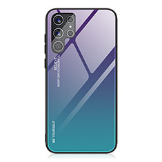 Silikon Schutzhülle Rahmen Tasche Hülle Spiegel Farbverlauf Regenbogen für Samsung Galaxy S22 Ultra 5G Violett