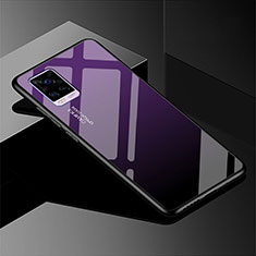 Silikon Schutzhülle Rahmen Tasche Hülle Spiegel Farbverlauf Regenbogen für Vivo V20 Pro 5G Violett