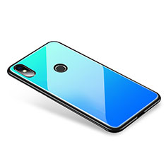 Silikon Schutzhülle Rahmen Tasche Hülle Spiegel Farbverlauf Regenbogen für Xiaomi Mi 8 Blau