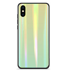 Silikon Schutzhülle Rahmen Tasche Hülle Spiegel Farbverlauf Regenbogen für Xiaomi Mi 8 Explorer Grün