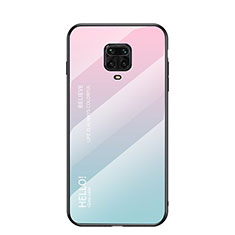 Silikon Schutzhülle Rahmen Tasche Hülle Spiegel Farbverlauf Regenbogen für Xiaomi Poco M2 Pro Cyan