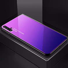 Silikon Schutzhülle Rahmen Tasche Hülle Spiegel Farbverlauf Regenbogen H01 für Huawei Honor 20S Violett