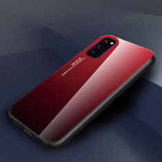 Silikon Schutzhülle Rahmen Tasche Hülle Spiegel Farbverlauf Regenbogen H01 für Huawei Honor V30 5G Rot