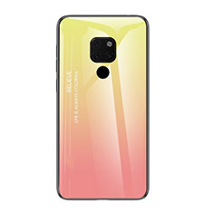 Silikon Schutzhülle Rahmen Tasche Hülle Spiegel Farbverlauf Regenbogen H01 für Huawei Mate 20 X 5G Rosa