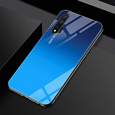 Silikon Schutzhülle Rahmen Tasche Hülle Spiegel Farbverlauf Regenbogen H01 für Huawei Nova 6 5G Blau