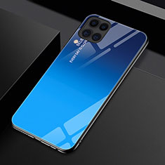 Silikon Schutzhülle Rahmen Tasche Hülle Spiegel Farbverlauf Regenbogen H01 für Huawei Nova 7i Blau