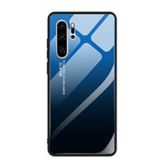 Silikon Schutzhülle Rahmen Tasche Hülle Spiegel Farbverlauf Regenbogen H01 für Huawei P30 Pro New Edition Blau