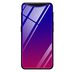 Silikon Schutzhülle Rahmen Tasche Hülle Spiegel Farbverlauf Regenbogen H01 für Oppo Find X Super Flash Edition Violett