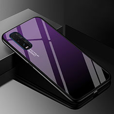 Silikon Schutzhülle Rahmen Tasche Hülle Spiegel Farbverlauf Regenbogen H01 für Oppo Find X2 Violett