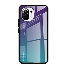 Silikon Schutzhülle Rahmen Tasche Hülle Spiegel Farbverlauf Regenbogen H01 für Xiaomi Mi 11 Lite 5G Plusfarbig