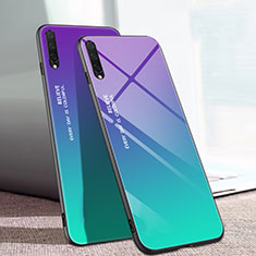 Silikon Schutzhülle Rahmen Tasche Hülle Spiegel Farbverlauf Regenbogen H01 für Xiaomi Mi A3 Grün
