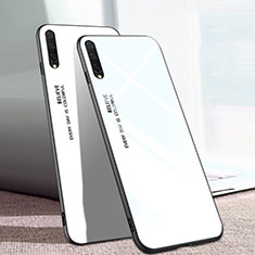 Silikon Schutzhülle Rahmen Tasche Hülle Spiegel Farbverlauf Regenbogen H01 für Xiaomi Mi A3 Weiß
