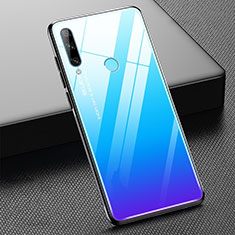 Silikon Schutzhülle Rahmen Tasche Hülle Spiegel Farbverlauf Regenbogen H02 für Huawei P Smart+ Plus (2019) Hellblau