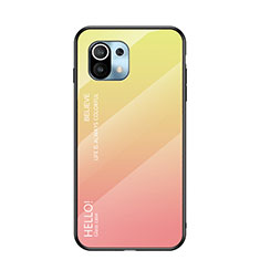 Silikon Schutzhülle Rahmen Tasche Hülle Spiegel Farbverlauf Regenbogen H02 für Xiaomi Mi 11 5G Gelb