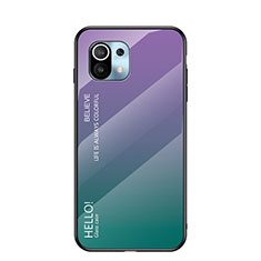 Silikon Schutzhülle Rahmen Tasche Hülle Spiegel Farbverlauf Regenbogen H02 für Xiaomi Mi 11 5G Violett