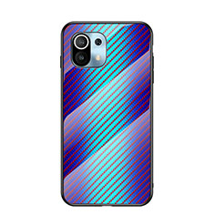 Silikon Schutzhülle Rahmen Tasche Hülle Spiegel Farbverlauf Regenbogen H03 für Xiaomi Mi 11 5G Blau