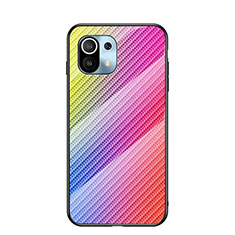 Silikon Schutzhülle Rahmen Tasche Hülle Spiegel Farbverlauf Regenbogen H03 für Xiaomi Mi 11 Lite 4G Bunt