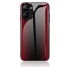 Silikon Schutzhülle Rahmen Tasche Hülle Spiegel Farbverlauf Regenbogen JM1 für Realme V20 5G Rot