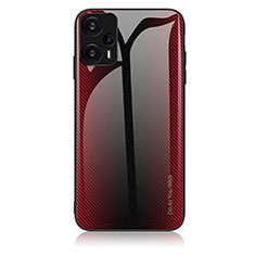 Silikon Schutzhülle Rahmen Tasche Hülle Spiegel Farbverlauf Regenbogen JM1 für Xiaomi Redmi Note 12 Turbo 5G Rot