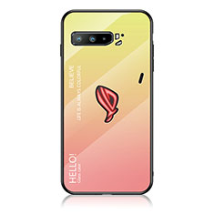 Silikon Schutzhülle Rahmen Tasche Hülle Spiegel Farbverlauf Regenbogen LS1 für Asus ROG Phone 3 Gelb