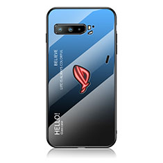 Silikon Schutzhülle Rahmen Tasche Hülle Spiegel Farbverlauf Regenbogen LS1 für Asus ROG Phone 3 Strix ZS661KS Blau