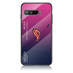 Silikon Schutzhülle Rahmen Tasche Hülle Spiegel Farbverlauf Regenbogen LS1 für Asus ROG Phone 3 Strix ZS661KS Pink