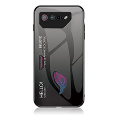 Silikon Schutzhülle Rahmen Tasche Hülle Spiegel Farbverlauf Regenbogen LS1 für Asus ROG Phone 7 Dunkelgrau