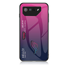 Silikon Schutzhülle Rahmen Tasche Hülle Spiegel Farbverlauf Regenbogen LS1 für Asus ROG Phone 7 Pink