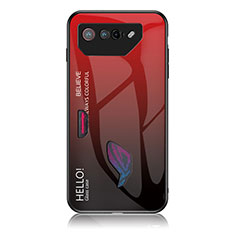 Silikon Schutzhülle Rahmen Tasche Hülle Spiegel Farbverlauf Regenbogen LS1 für Asus ROG Phone 7 Pro Rot