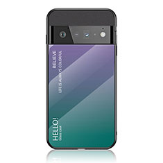 Silikon Schutzhülle Rahmen Tasche Hülle Spiegel Farbverlauf Regenbogen LS1 für Google Pixel 6 Pro 5G Plusfarbig