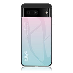 Silikon Schutzhülle Rahmen Tasche Hülle Spiegel Farbverlauf Regenbogen LS1 für Google Pixel 7 5G Cyan