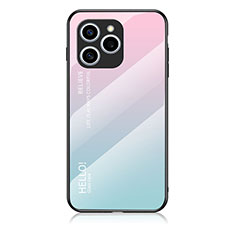 Silikon Schutzhülle Rahmen Tasche Hülle Spiegel Farbverlauf Regenbogen LS1 für Huawei Honor 60 SE 5G Cyan