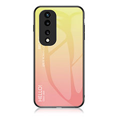 Silikon Schutzhülle Rahmen Tasche Hülle Spiegel Farbverlauf Regenbogen LS1 für Huawei Honor 70 Pro 5G Gelb