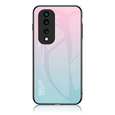 Silikon Schutzhülle Rahmen Tasche Hülle Spiegel Farbverlauf Regenbogen LS1 für Huawei Honor 70 Pro+ Plus 5G Cyan