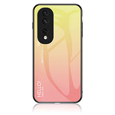 Silikon Schutzhülle Rahmen Tasche Hülle Spiegel Farbverlauf Regenbogen LS1 für Huawei Honor 80 Pro Flat 5G Gelb