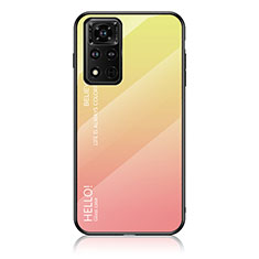 Silikon Schutzhülle Rahmen Tasche Hülle Spiegel Farbverlauf Regenbogen LS1 für Huawei Honor V40 5G Gelb